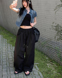 Horse Banding Strap Wide Pin Tuck Pants