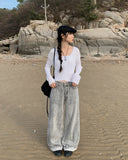 Sarah Washing Grey Wide Pants