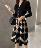 Velia V-Neck Cubic Cardigan