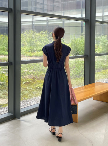 Zeroti Collar Shirt Cap Sleeveless One Piece