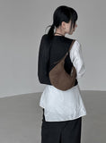 Croissant Suede Shoulder Bag