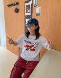 Friendy Tomato Printing Short Sleeve Tee