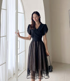 S/S Acid Puff Flare Sha One Piece