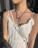 Onew Heart Gemstone Chain Necklace