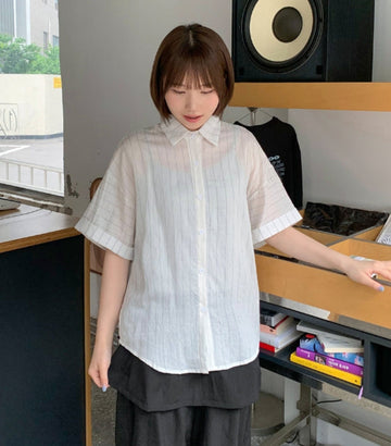 Hueville Summer Stripe Short Sleeve Shirt