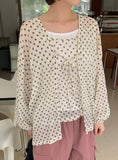 Hannew Dot Summer Sleeveless Cardigan Set