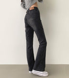 4 Seasons Banding Long Boot Cut Color Denim Pants