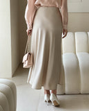 Shyro Satin Mermaid Banding Long Skirt