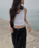 Jet Halterneck Layered Ribbed Sleeveless