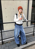 3 BUTTON CARPENTER WIDE DENIM
