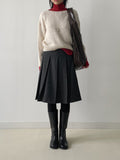 Alpaca Wool Boat Neck Crop Knit