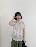 Yupun Summer Striped Short Sleeve Shirt
