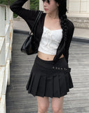 Seat Diagonal Belt Mini Skirt