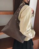 Sheet Eyelet Leather Shoulder Bag