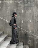 Leaven Off Slit Ribbon Crop Knit