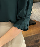 Carriet Chiffon Tie Three Quarter Blouse