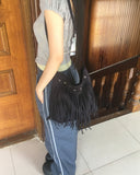 Nare Suede Tassel Fringe Crossbody Bag
