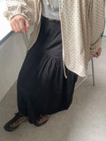 Enno Belt Corduroy Banding Long Skirt