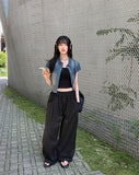 Horse Banding Strap Wide Pin Tuck Pants