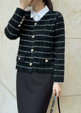 Erina Stripe Knit Jacket Cardigan