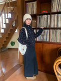 Etohi Flower Button Crop Fleece Jacket