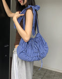 Toring Check Shirring Ribbon Shoulder Cross Bag