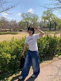 Earmin Star Patch Crop Short Sleeve Tee
