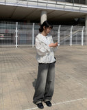Rodeu Black Summer Denim Wide Pants