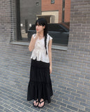 Vito Tiered Long Banding Skirt