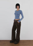 (Brushed) TIE-BACK STRIPE LONGSLEEVE