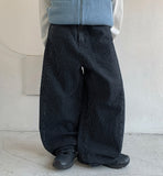 Yuhai Stripe Balloon Wide Denim Pants