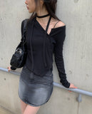 Shino Washing Denim Mini Skirt