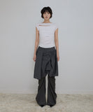 Asymmetrical Draped Roll-Up T-Shirt