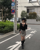 Abyss Washing Denim Mini Skirt