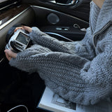 Abel cable knit zip-up