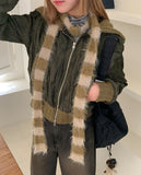 Hikan Wrinkle Collar Quilted Zip-up Jumper