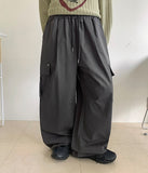 Hentin banding string wide cargo pants