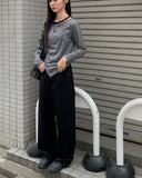 Hep Black Cotton Wide Pants