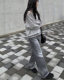 It Gray Washed Denim Wide Pants