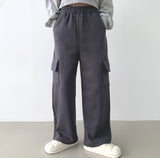 4-color Pocket Cargo Long Wide Banding Training Pants