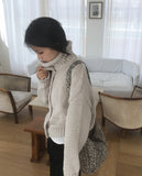 Alpo high neck button knit cardigan