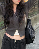 Fabi Two-Way Knit Hood Zip-Up Cardigan