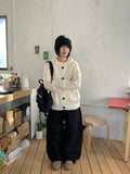 Enen Star Rivet Wide Cotton Pants