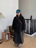 Enconi Wool Quilted Hooded Half Coat