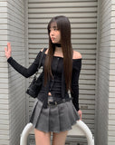 Bring Off Shoulder Muffler T-Shirt Set