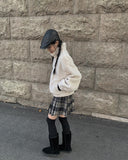 Alice Wool Check Pleated Skirt