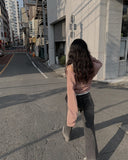 Hawk Washing Bootcut Slit Denim Pants