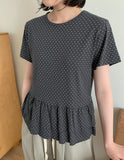 Hatsumi dot frill short sleeve tee