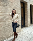 Selling Gold V-neck Knit Cardigan
