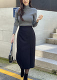 Keeville Brushed Slit Long Skirt